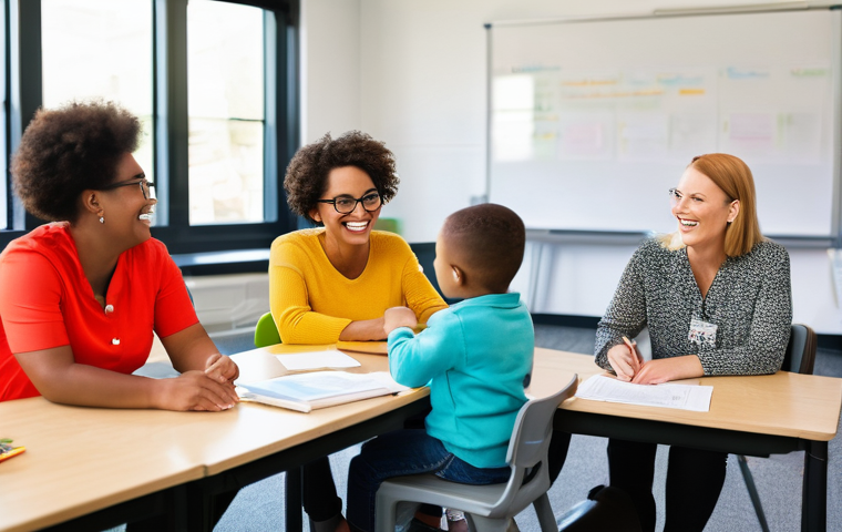 유아교육지도사 직업 만족도를 높이는 방법 - **Prompt:** A diverse group of enthusiastic early childhood education teachers, dressed in professio...