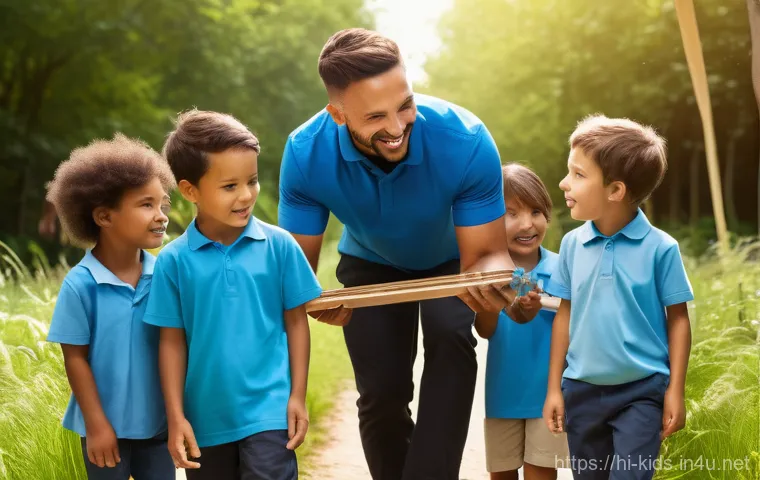 유아교육지도사 직무 기술서 작성법 - **Prompt:** A diverse group of 5-7 energetic children, aged 6-8, are happily engaged in a creative l...