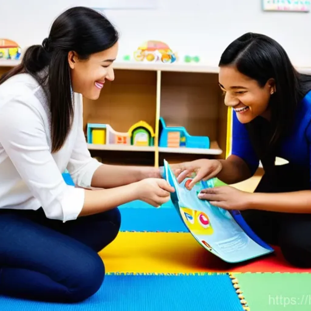 유아교육지도사로서의 직장 생활 에티켓 - **Prompt:** A diverse group of male and female early childhood educators, dressed in professional ye...