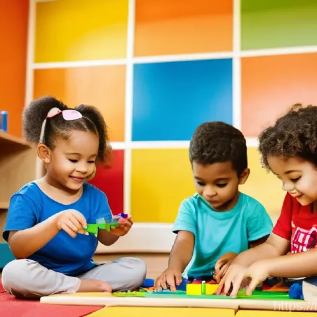유아교육지도사 실무에서 필요한 도구 - Playful Discovery in a Vibrant Learning Space**

A brightly lit, cheerful playroom bathed in warm na...