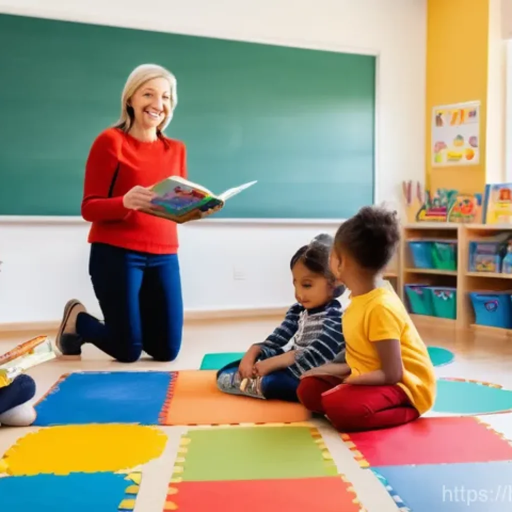 유아교육지도사 자격증 취득 후 추천 근무처 - **Prompt:** "A vibrant and joyful preschool classroom scene featuring a diverse group of 4-year-old ...