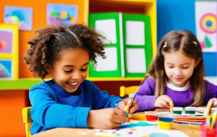 유아교육지도사로서 근무 중 유용한 웹사이트 - **Prompt for Creative Arts and Crafts:**
    "A diverse group of cheerful children, ranging from 6 t...