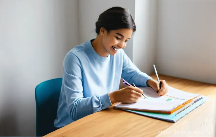 유아교육지도사 자격증 준비 시 학습 동기 유지법 - **Prompt:** A vibrant, dynamic illustration of a young adult, approximately 20-25 years old, deeply ...