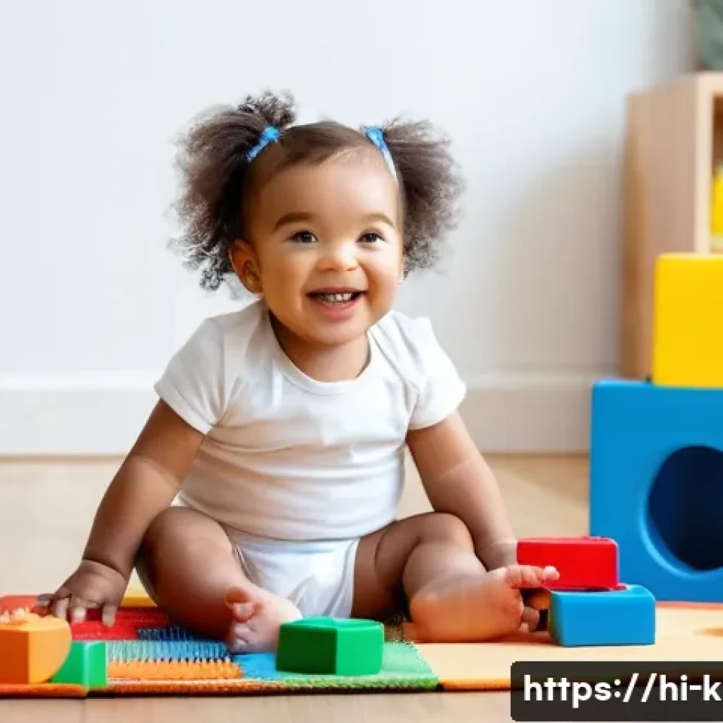 유아교육지도사 실무 사례 분석 보고서 작성법 - **A toddler playing with building blocks:** A cheerful toddler wearing a bright-colored diaper is si...