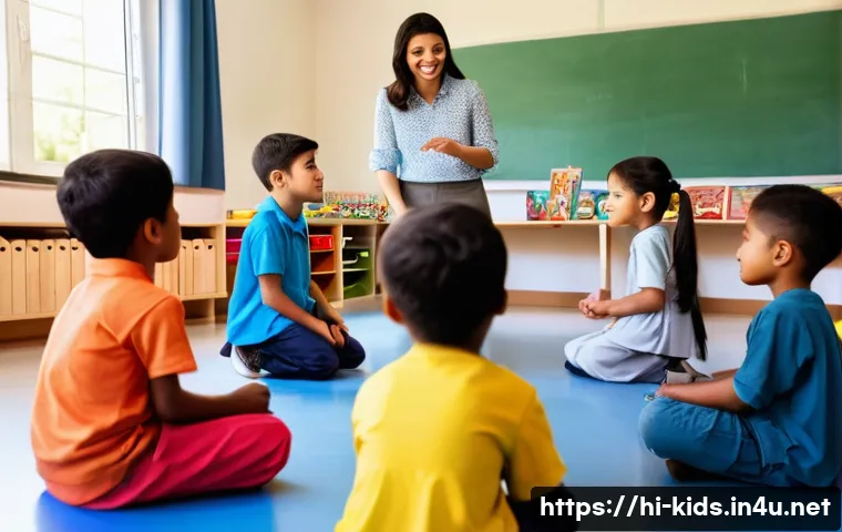 유아교육지도사 실기 시험 채점기준 - **Prompt: A warm and inviting kindergarten classroom filled with natural light. A kind female teache...