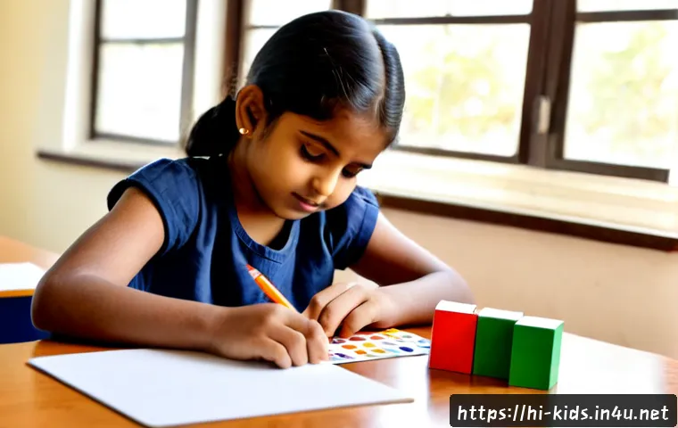 Home 28 유아교육지도사 실기시험 준비 중 자주 실수하는 점 - Photorealistic Indian early childhood education student practicing a preschool activity assessment a...
